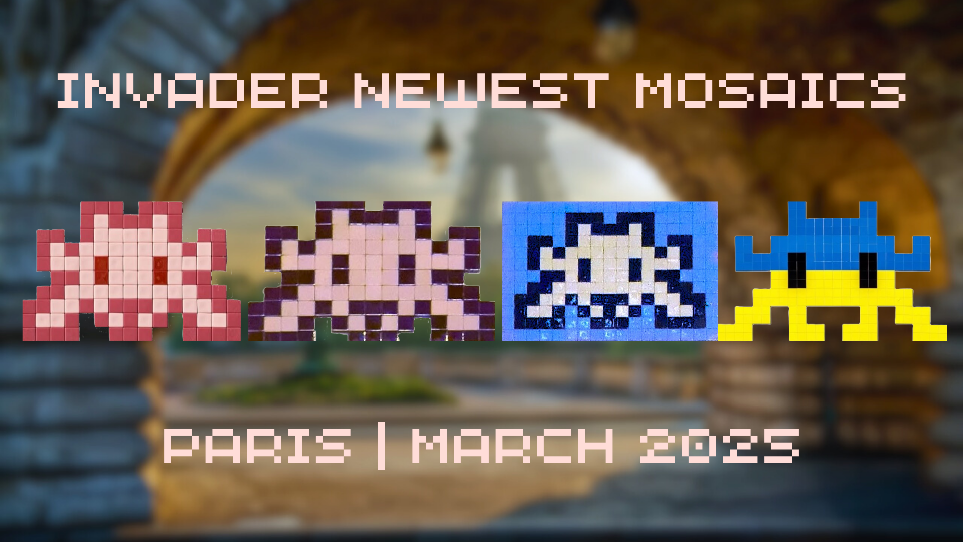 New Paris Invader Mosaics PA_1532-1535: March 2025